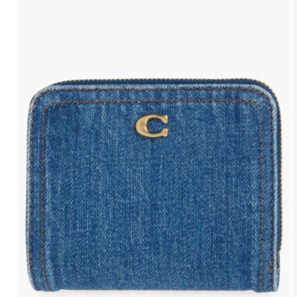 COACH Denim Bifold Wallet (DEEP BLUE) - Picture 1 of 7